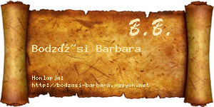 Bodzási Barbara névjegykártya