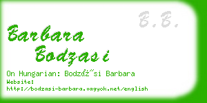 barbara bodzasi business card